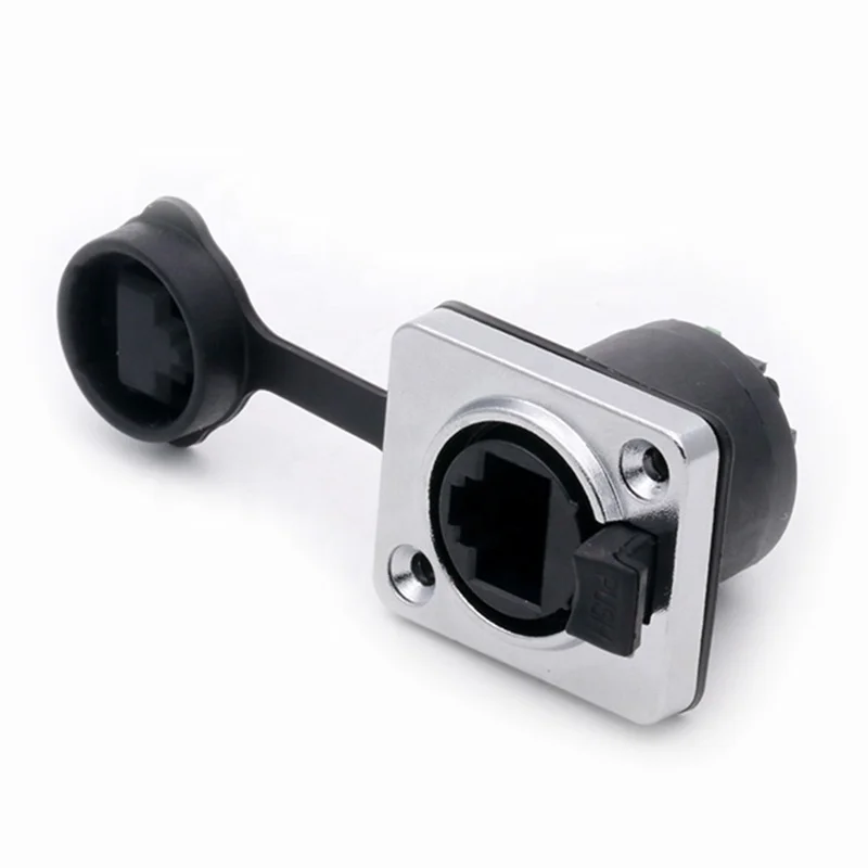 Соединитель RJ45 с печатной платой медные штыри 8P8C водонепроницаемый IP65/67 Стандарт гнездовые шасси для монтажа на панели