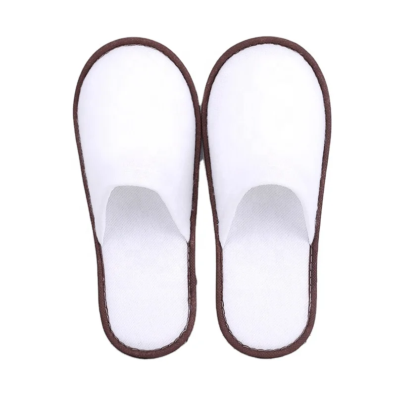 Factory Wholesale Low Price Indoor Bathroom Sandals Napped Fabric Adult White Bathroom Hotel Disposable Slippers For Colombia