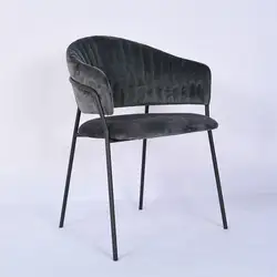 Современный бархатный тканевый стул для ресторана кухни комнаты, мягкие стулья с металлическими ножками