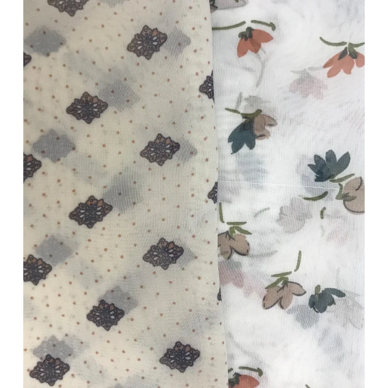 Шифоновая ткань с принтом из полиэстера