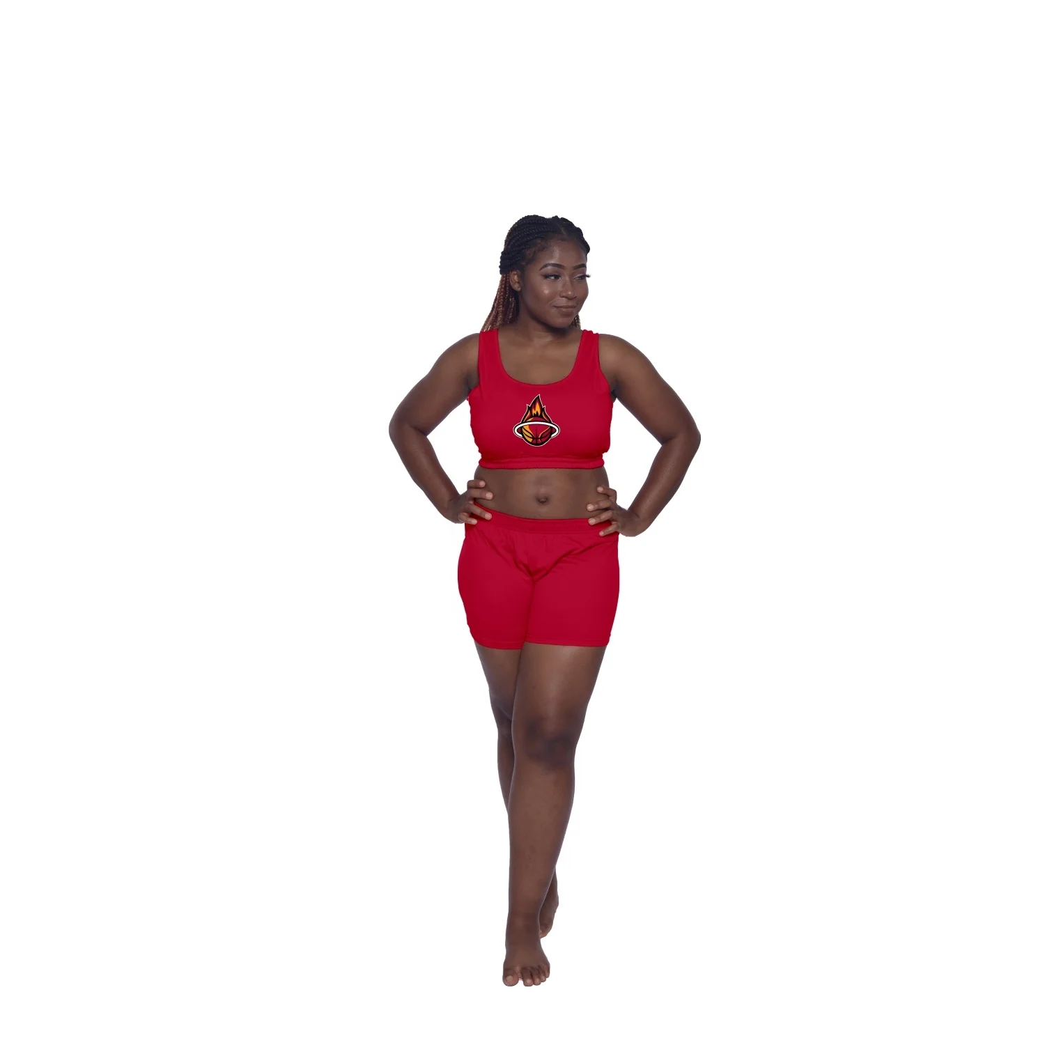 
Women Fashion Trendy Crop Custom Logo 2021 New Arrivals Skinny Womens Outfit Women Clothing Two Piece Pants Set 