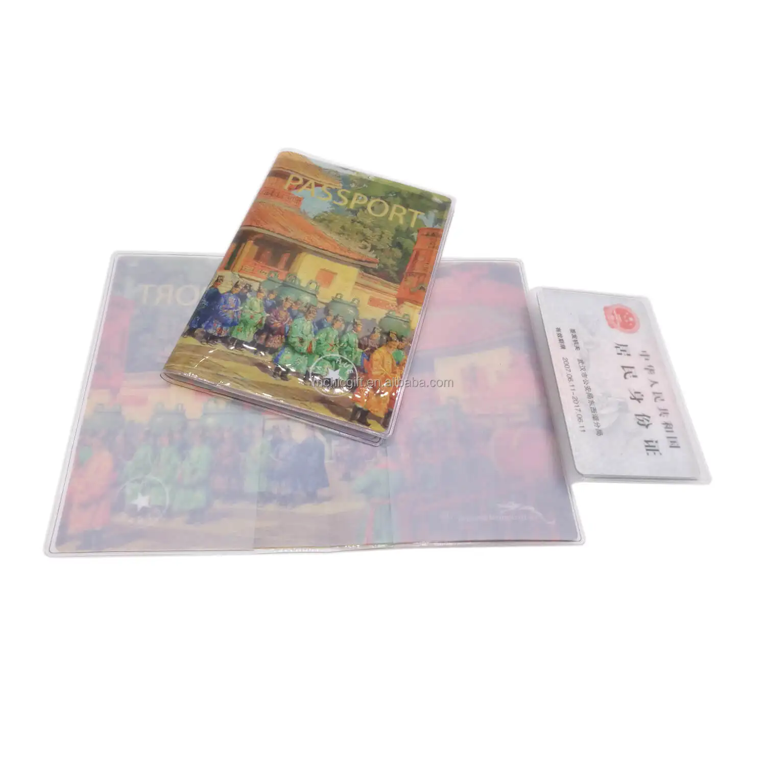 Customized Plastic Passport Wallet Vinyl Passport Cover Sheet with ID Holder Soft PVC Passport Holder