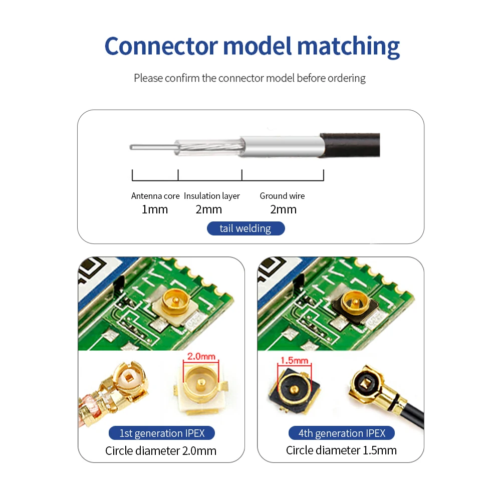 Factory Hot Sale Ipex 178 To Sma Female Inner Hole Sma To Ipex Adapter Wire Wifi / Gsm / 3g / Gps / 4g Antenna Connecting Wire