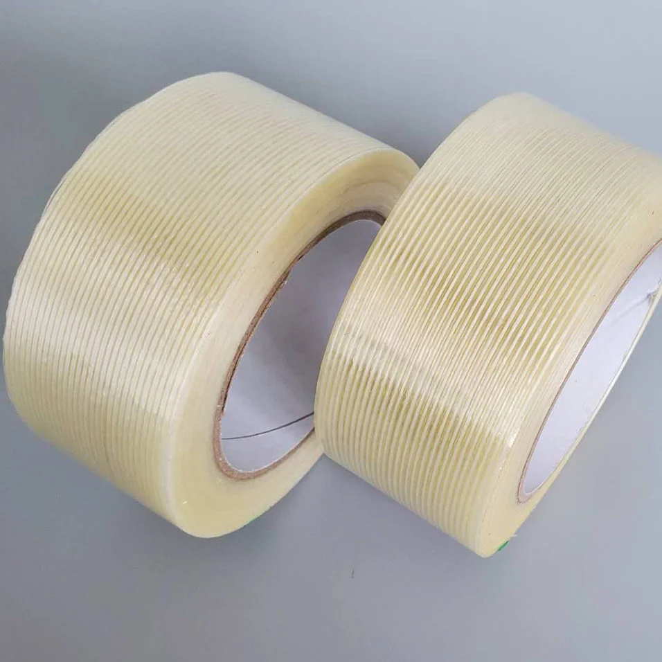 Laminated Cross Directional Fiberglass Reinforced Adhesive Filament Tape for packing / sealing