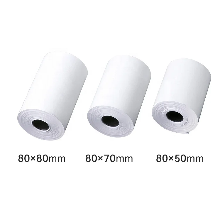Manufacturers China FSC qualified rollos termicos 80x70 paper thermal till rolls 80x80