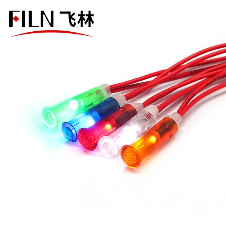 FILN plastic 6mm LED Warning Indicator Light Dashboard Instrument Pilot Lamp Bulb Lighting Fixture