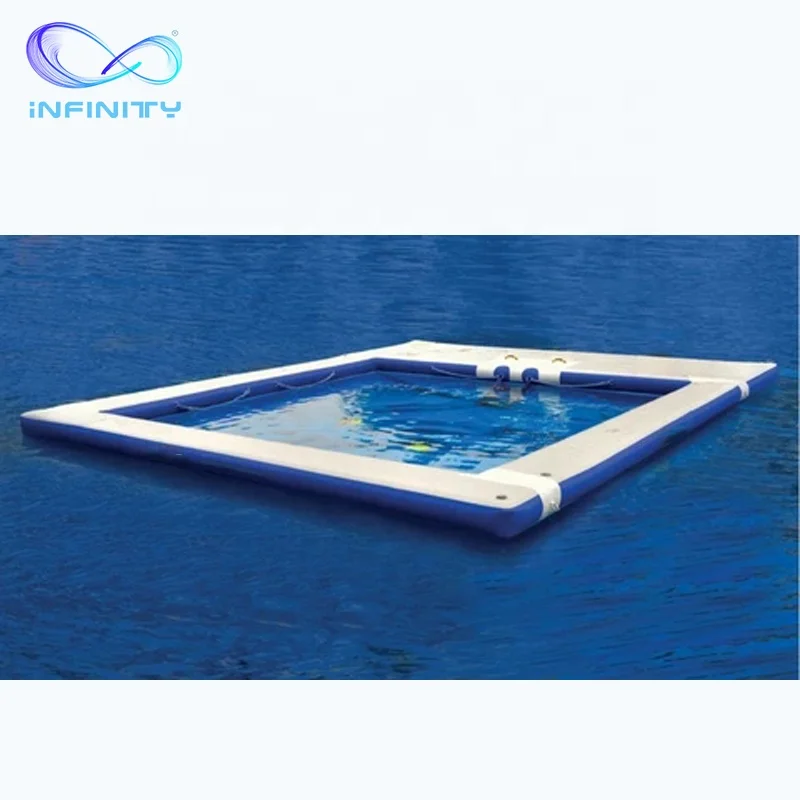 Commercial Floating Inflatable ocean Swimming Pool Inflatable Floating sea Pool With Black Net for yacht barge