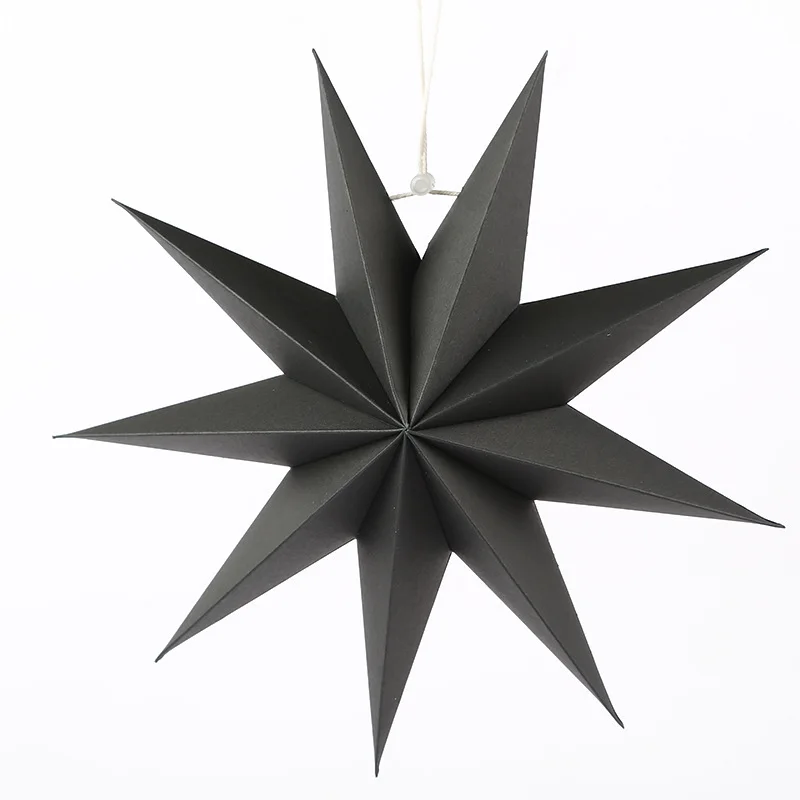 Customized 9 Pointed Printed Christmas Hanging Decoration Paper Star Lantern