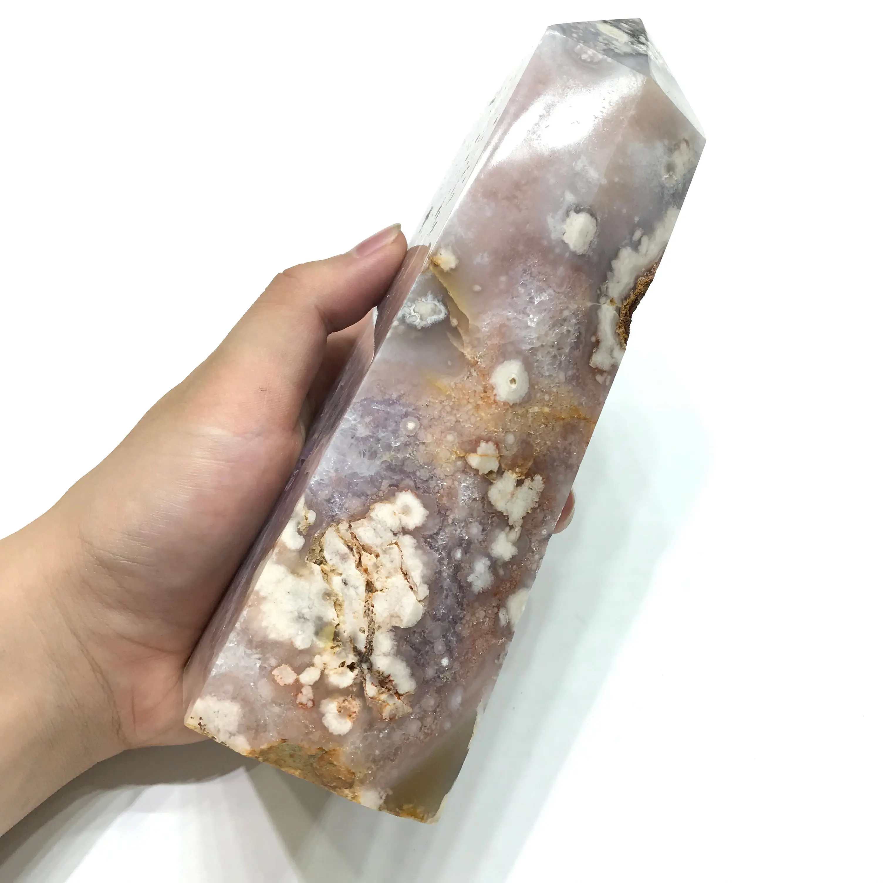 Natural High Quality Large Pink Purple Amethyst Flower Agate Crystal Geode Tower For Home Decoration