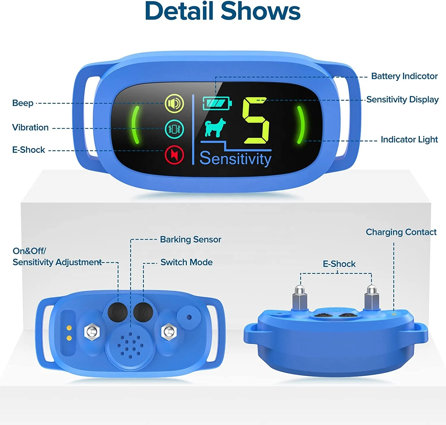 2022 amazon nbju automatic anti bark collar for dogs