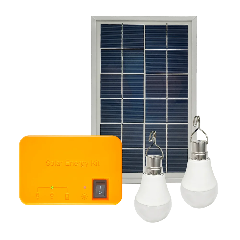 3W portable mini solar lighting kit with 2 led bulbs small home energy system with DC lamp charging USB port