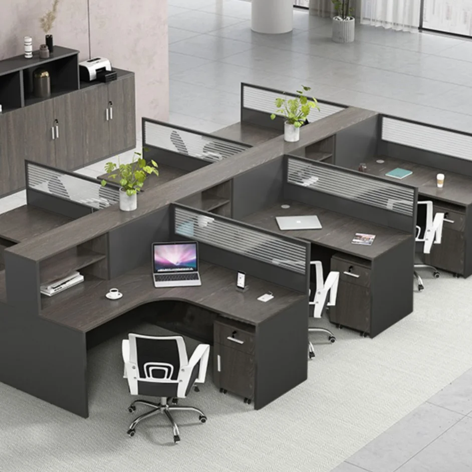 Modern 4 6 8 10 Person Office Work Station Partition Desk Furniture Cubicle Modular Office Workstation