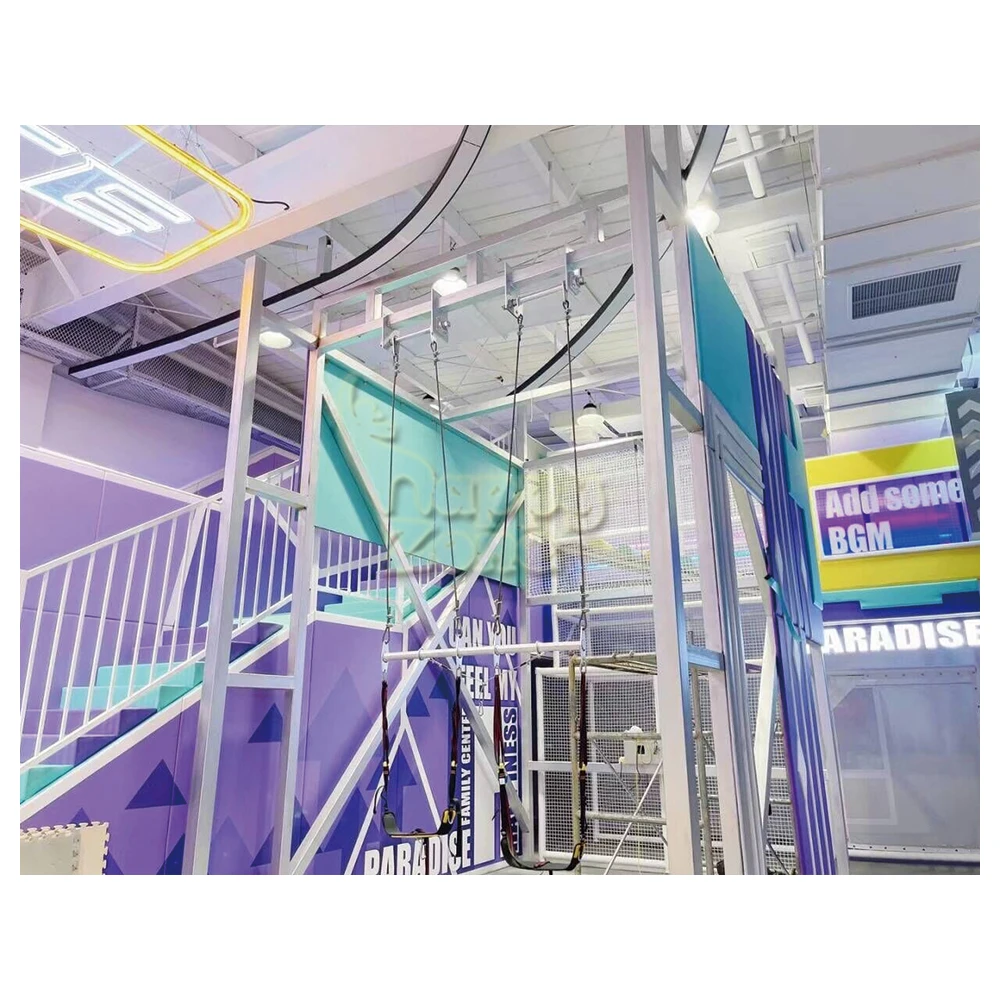 Customized High quality indoor adventure park with ninja warrior course rope course indoor playground for shopping mall