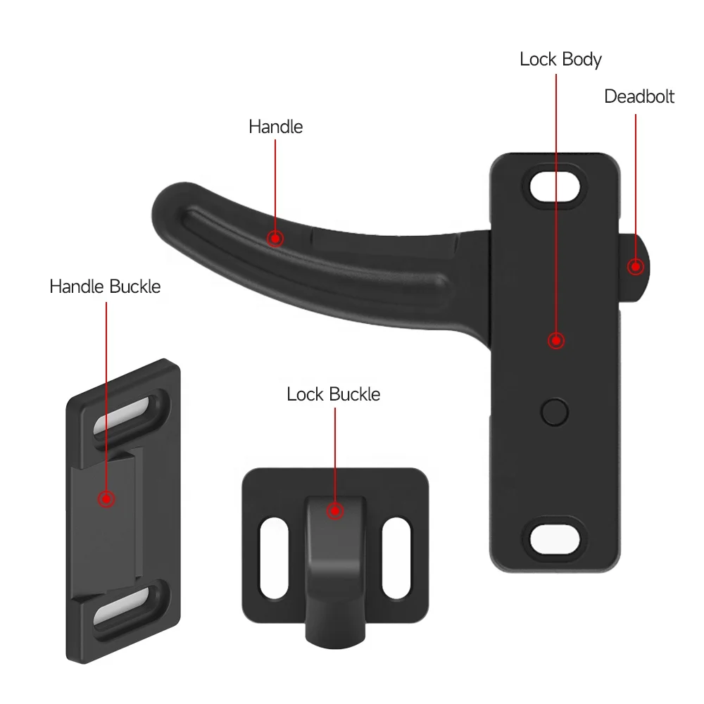 Black RV Door Window Lock Aluminium Alloy Right or Left  Hand RV Screen Door Latch Replacement For Camper/Trailer