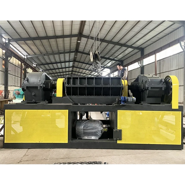 Used Tire Recycling Cutting Machine / Old Tyre Steel Wire Separating Machine Tire Shredder