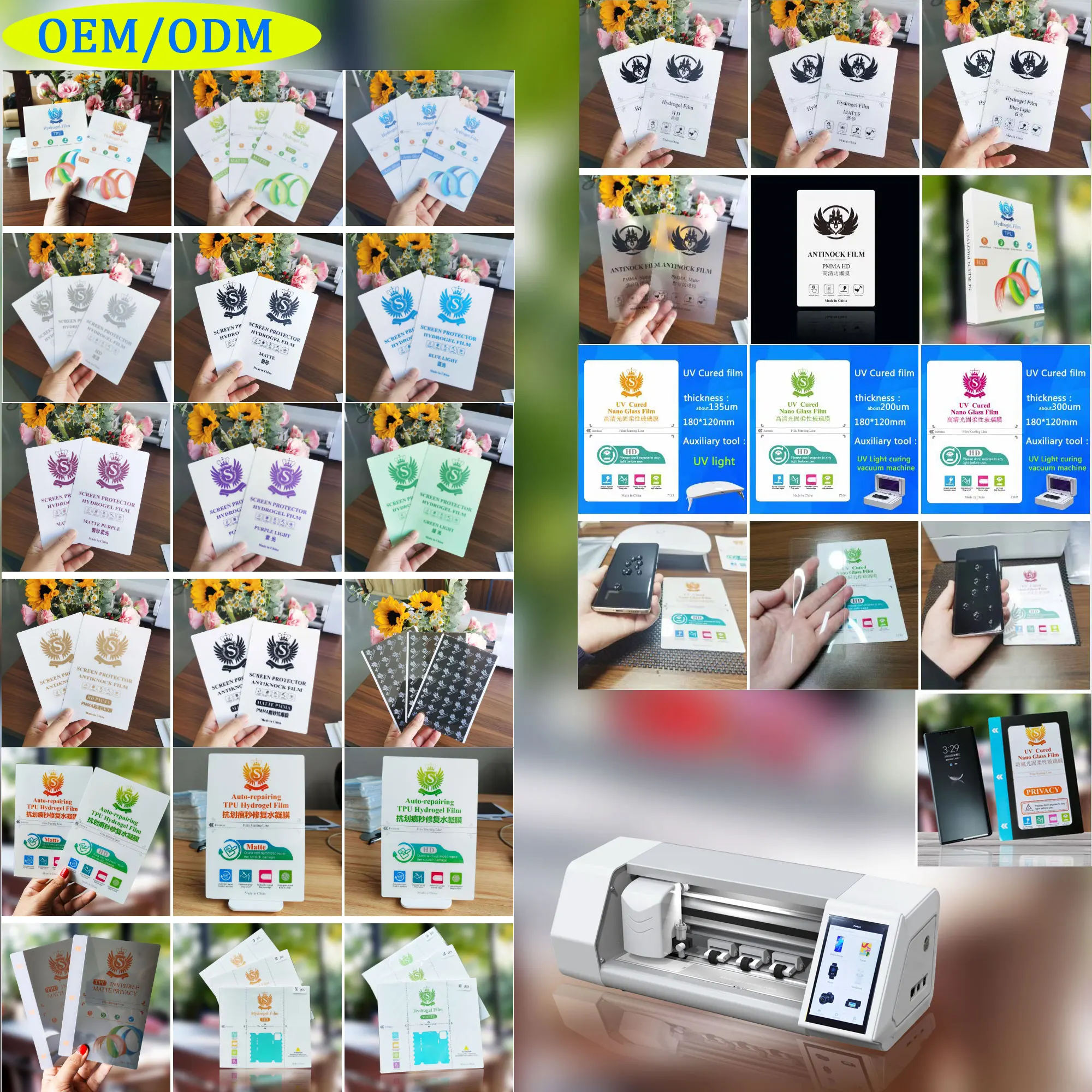 2022 NEW Anti-shock privacy screen protector tpu soft screen protector cell phone film cutter plotter Support All the models