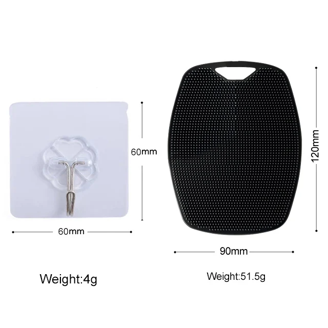 Shield shape Soft Exfoliating Brush Shower Bathing Sponge for Body Exfoliation and Massage silicone body scrubber with hook