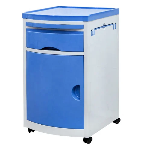 Good quality hospital furniture ABS bedside locker bedside cabinet with casters