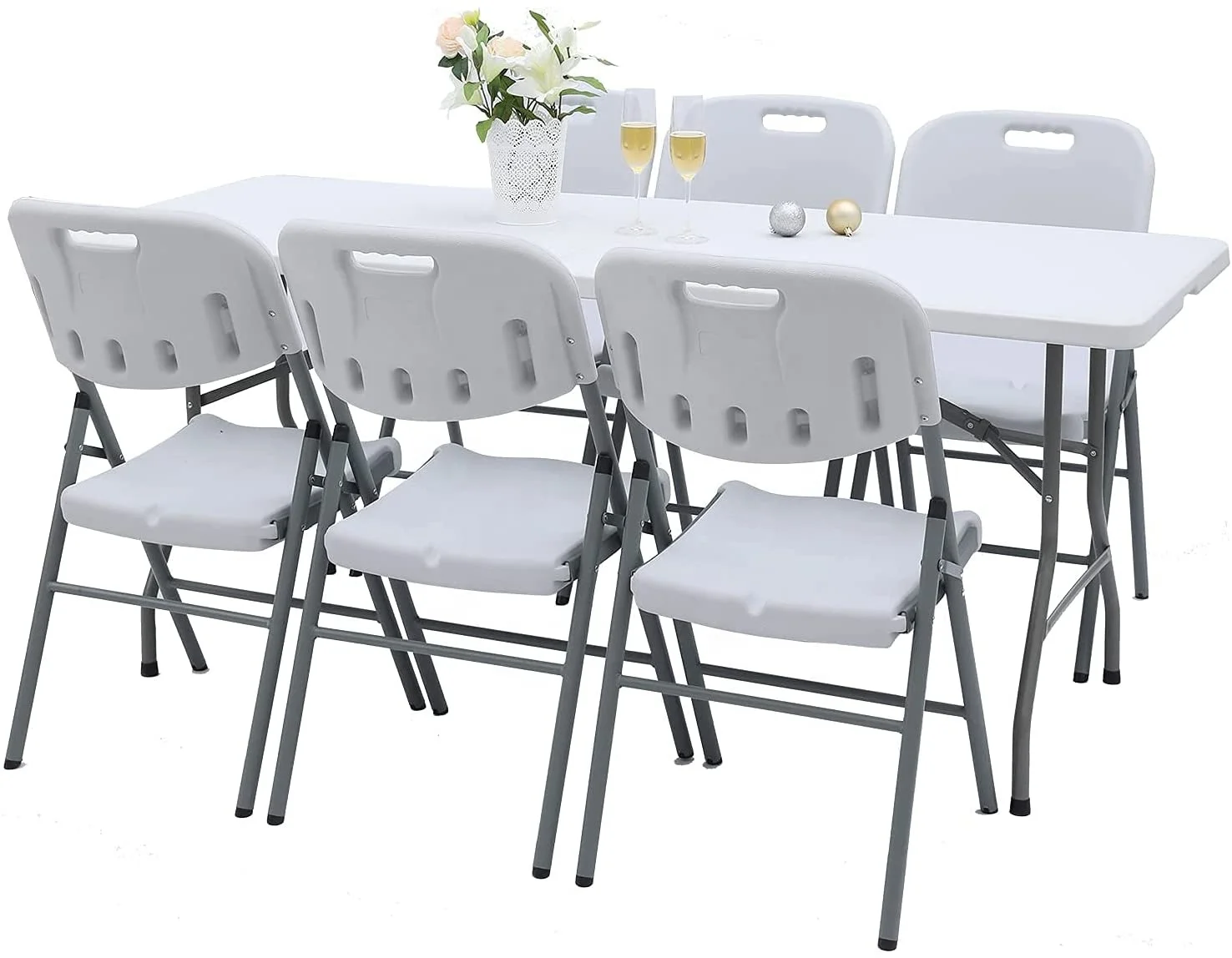 6ft 1.8m Folding Heavy Duty Catering Outdoor Trestle Party Portable Plastic Folding Tables