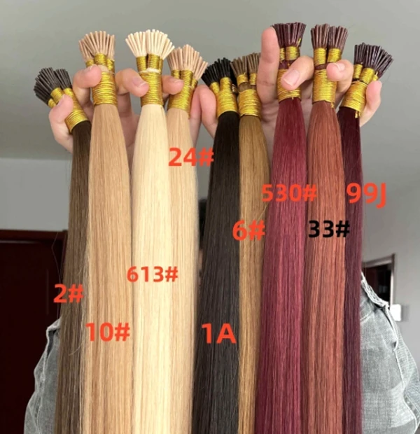 Wholesale Double Drawn Italian Prebonded i Tip U Tip Hair Extensions Virgin Keratin Human Hair Extension