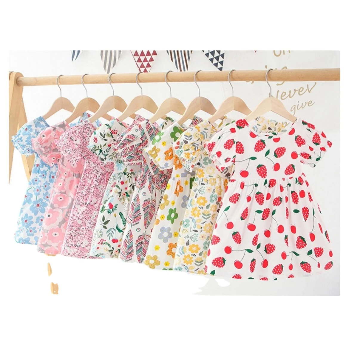 Pure Cotton 1-5 year Children Casual Clothing Spring Summer Princess Daily Dresses For Little Girls