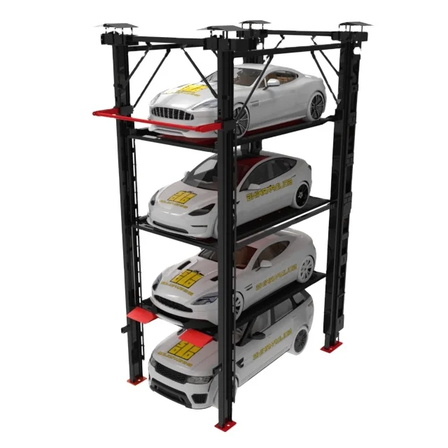 Multi-Level 5 cars stacker Vertical Smart Parking System for home workshop