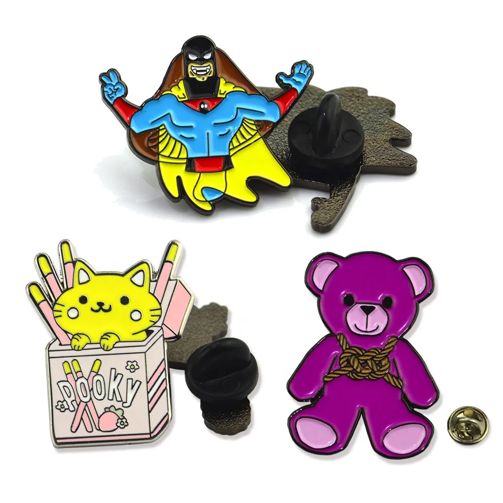 No Minimum Custom Cartoons Hat Pins Metal Hard Soft Enamel Badges Japan Lapel Pins
