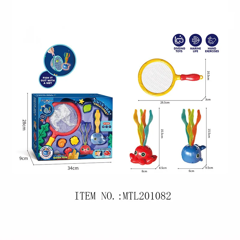 Outdoor Summer Swimming Pool Diving Games Toy Baby Pool Dive Toys Plastic Fishing Game Toys for Kids Play