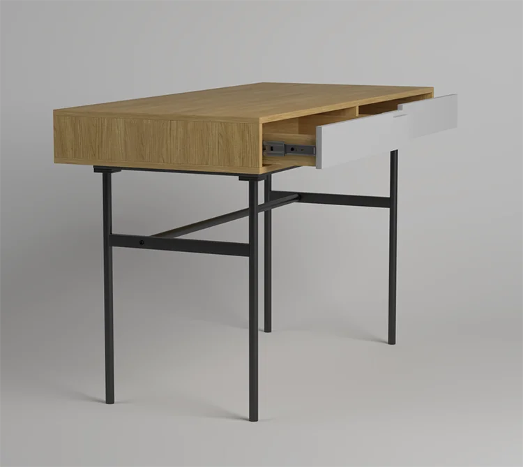 Ergonomic Modern Factory Supply Cheap Price Corner Corner Desk Wood Metal Legs Computer Table with Drawer