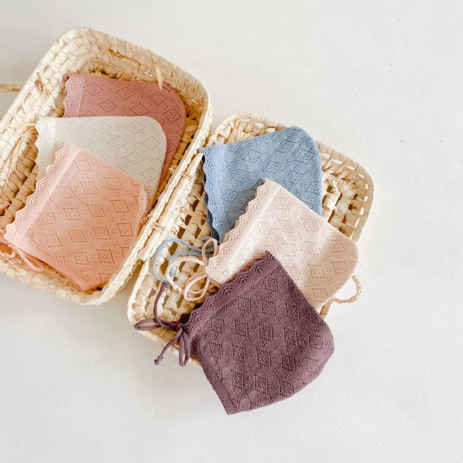 Fashion Spring Autumn New Knit Needle Lace Baby Knitted Hats Ins Trendy Spring And Autumn New Baby Girl HATS