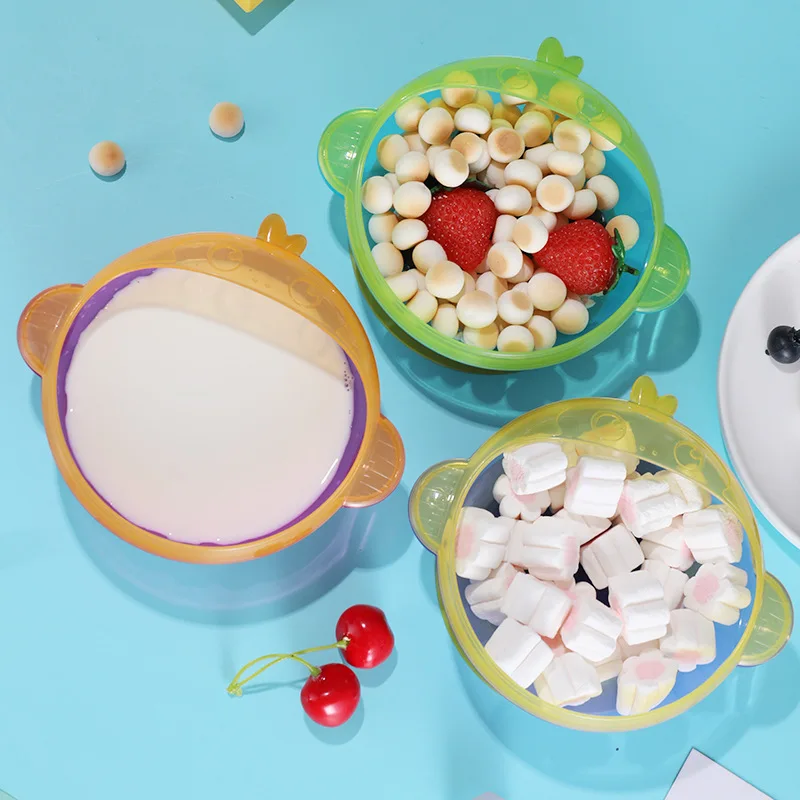 2022 New Baby sucker bowl Tableware Cartoon Monkey Shape Rice Bowl Solid Food Bowl Rotatable