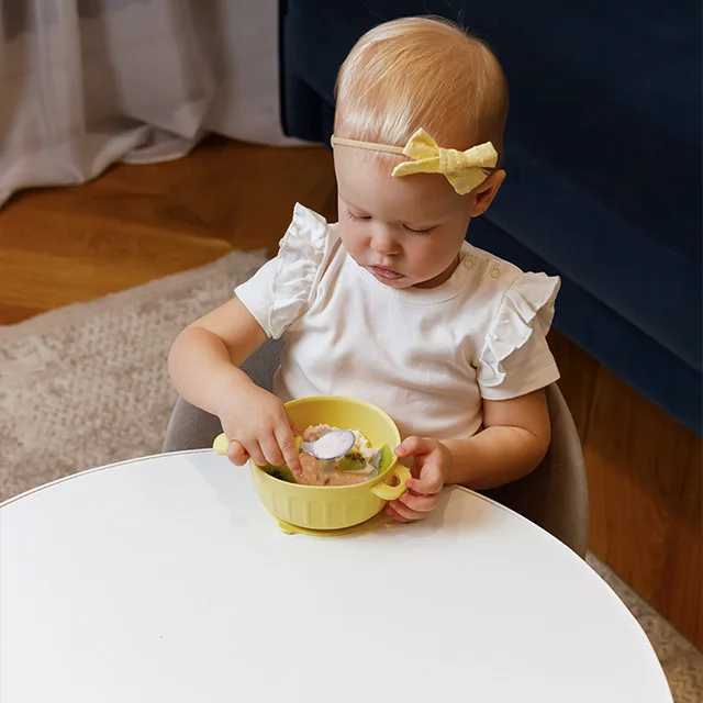 Es-Pro 400ml Baby Silicone Rubber Bowl Set Custom Molded Silicone Infant Rubber Products Soft Silicon Tableware