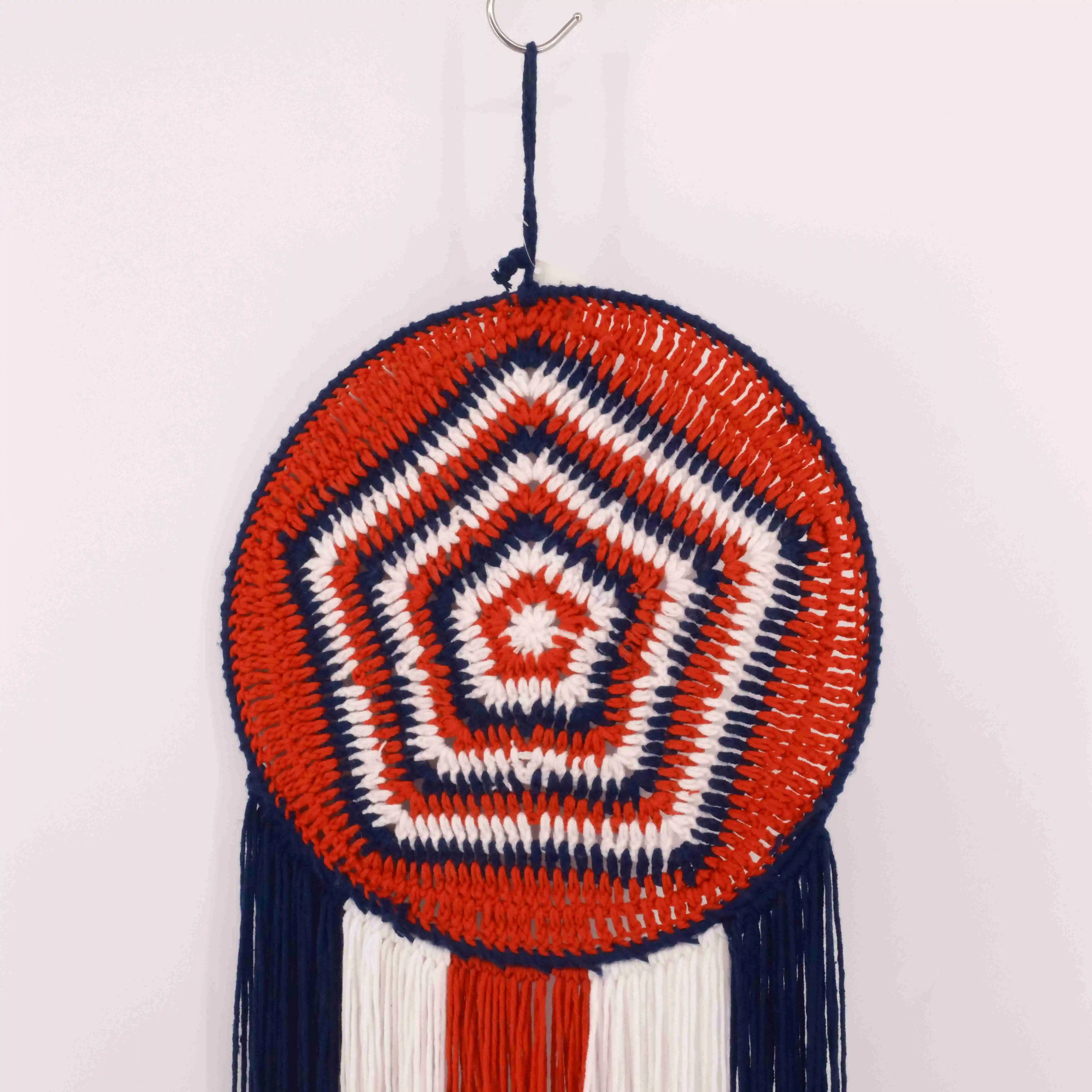 Crochet Wall Hanging Decor American Independence Day Home Decoration For Living Room Patriotic Day Crochet Ornament