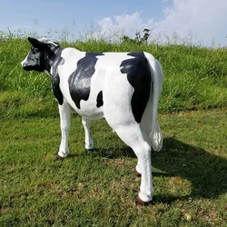 Zoo and park decoration sculpture life size fiberglass animal cow statue