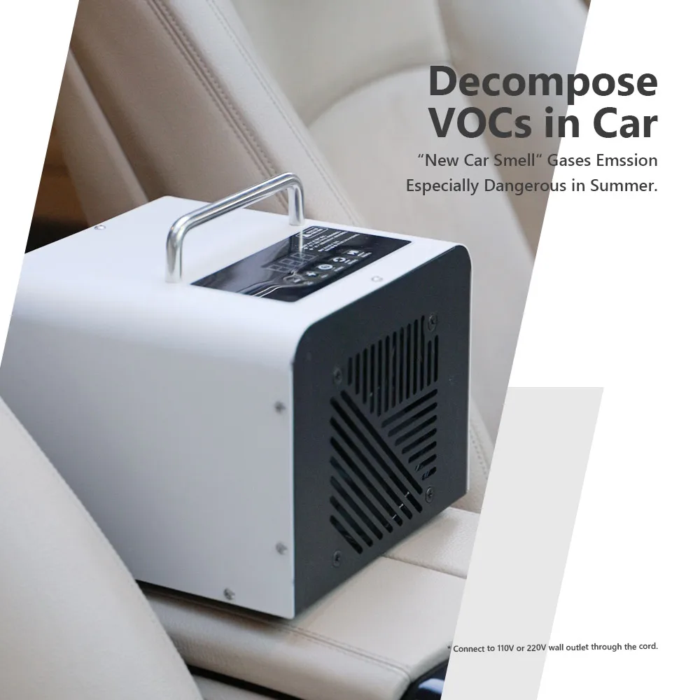 OEM Custom 220V 110V 20g 10g 5g / h  Portable Air Ozone Generator for Home Hotel Office Car