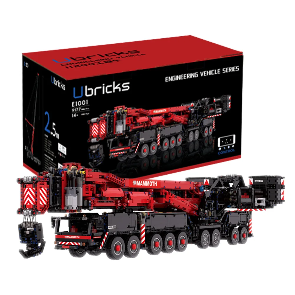 9177pcs Technic Ubrick  LTM11200 Crane Model MOC Bricks APP RC Truck Car  Engineering Vehicle Educational Building Blocks