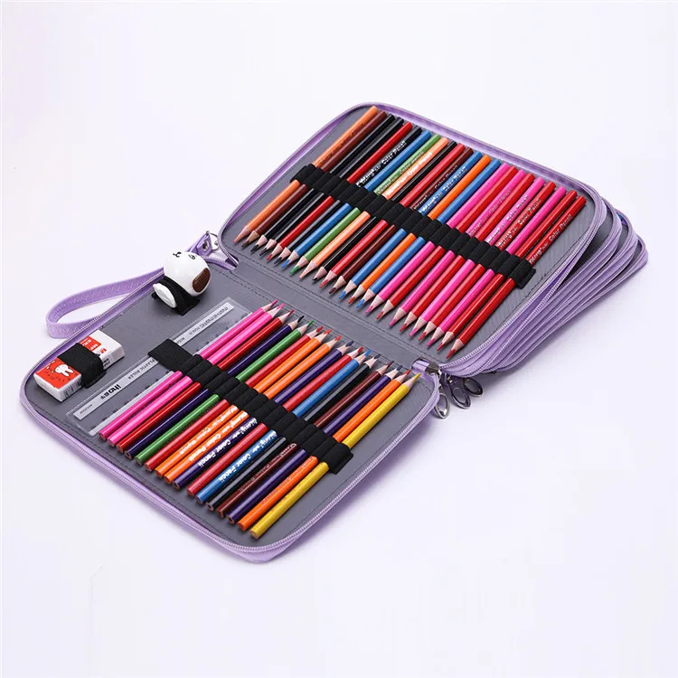 
Deluxe PU Leather Pencil Holder Organizer 184 Slot Colored Pencil Case 