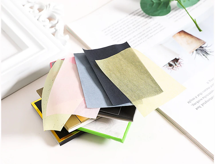 Premium bamboo charcoal oil absorbing tissues face oil blotting paper Green tea facial oil absorbing sheets paper