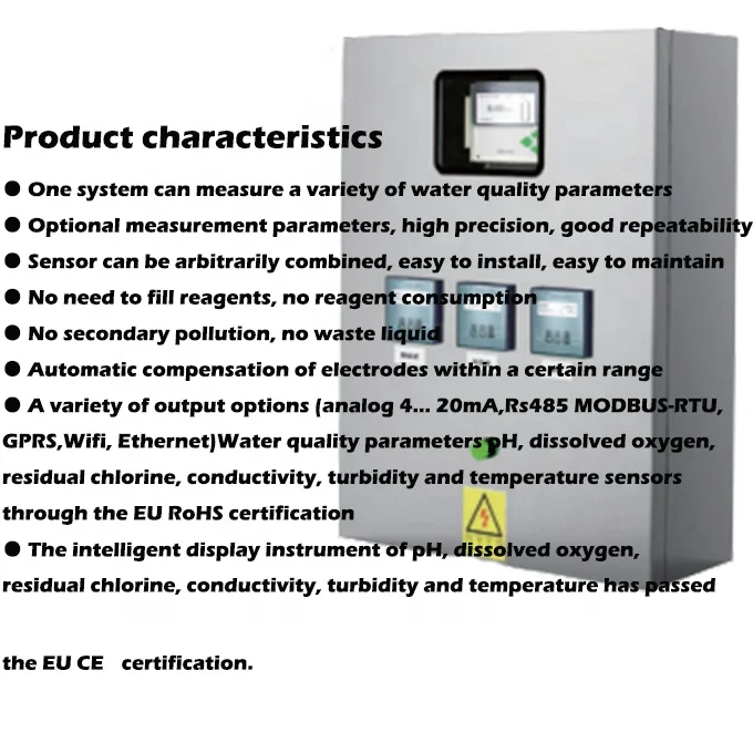 Water Treatment Multi Parameter Stainless Steel Outdoor Cabinet Water Quality Online pH Meter ORP MLSS DO TDS FCL Analyzer