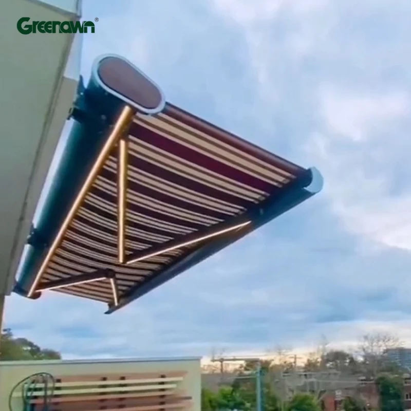 Aluminum terrace sunshade foldable arm full cassette awning automatic balcony retractable awnings tent roof