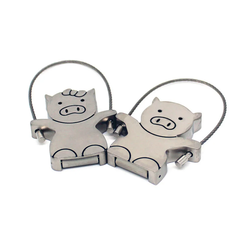 New Creative Metal Pig USB Flash Drive Couple Piggy Memory Stick Rope Skipping Pig Model