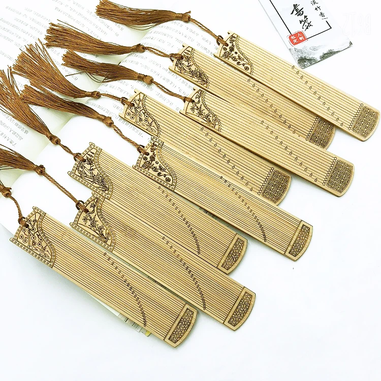 Natural bamboo wood folk crafts novelty gifts Chinese style musical instrument bamboo bookmarks gifts souvenirs