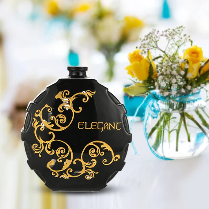China factory hot sale fast response customized dubai saudi arabic luxury hotstamp logo black perfume bottle with zinc alloy cap