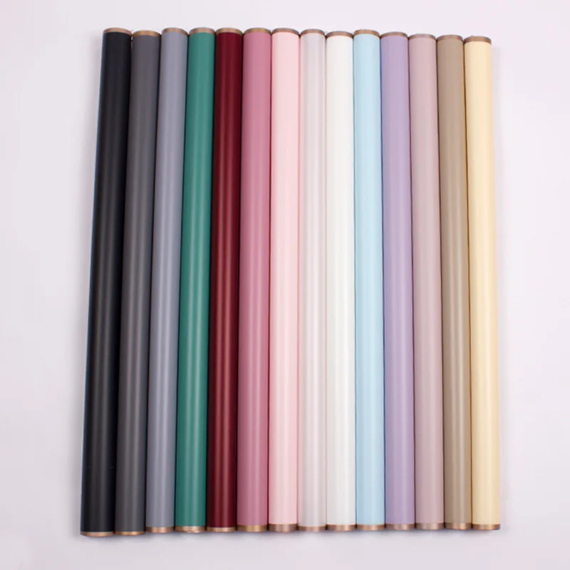 
Waterproof Flower Wrapping Paper Golden Edge Matte Paper 20 Sheets / Bag Bouquet Gift Wrapping Paper 