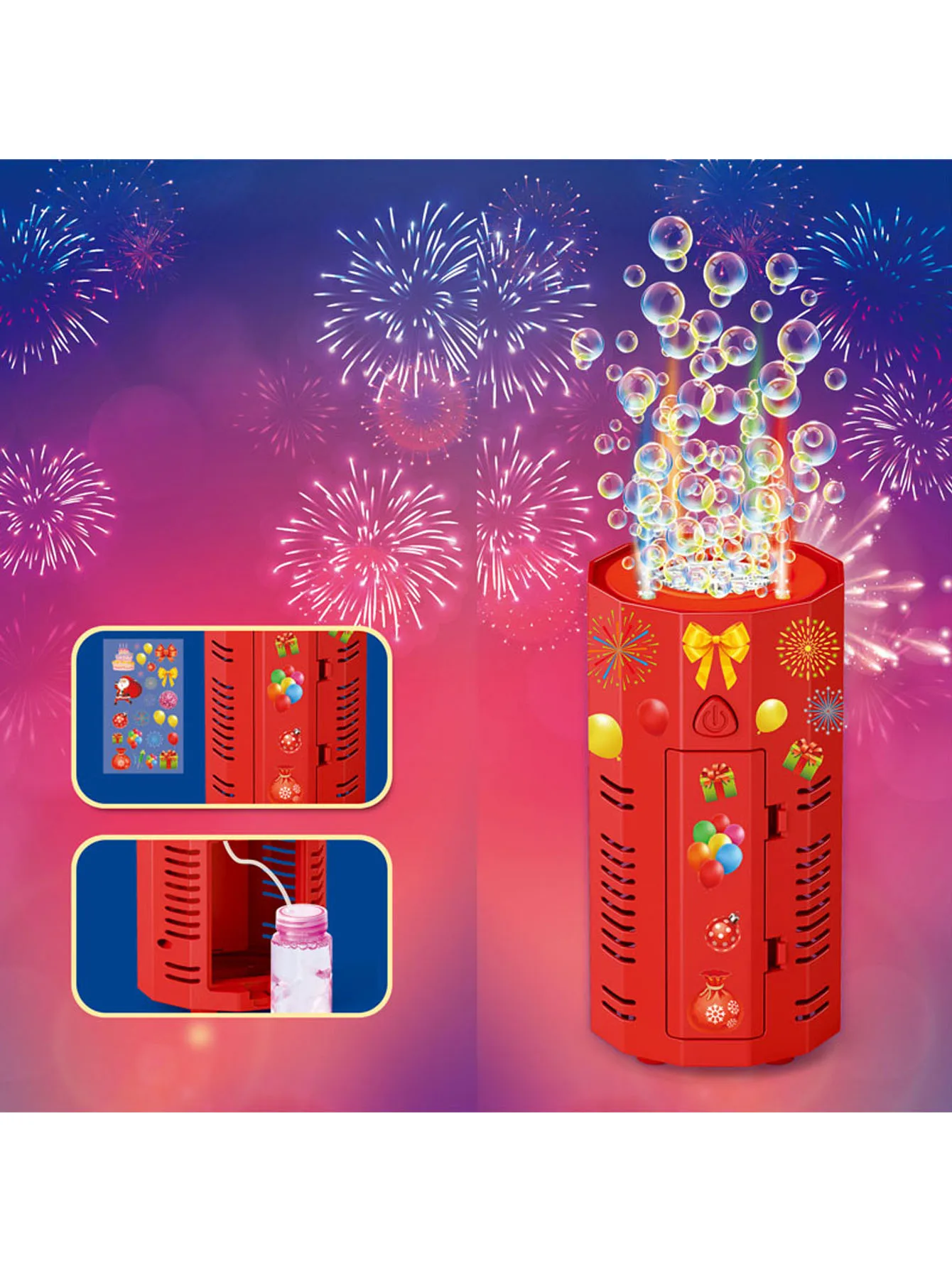 12 holes electric fireworks bubble machine holiday gifts simulated fireworks sound effects and lighting outdoor toys