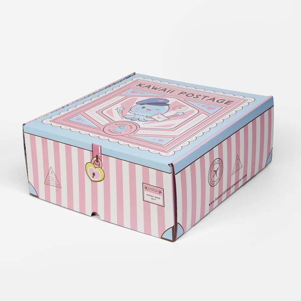 high quality Custom Printed Corrugated Cardboard Packaging Pink Corrugated Carton Box