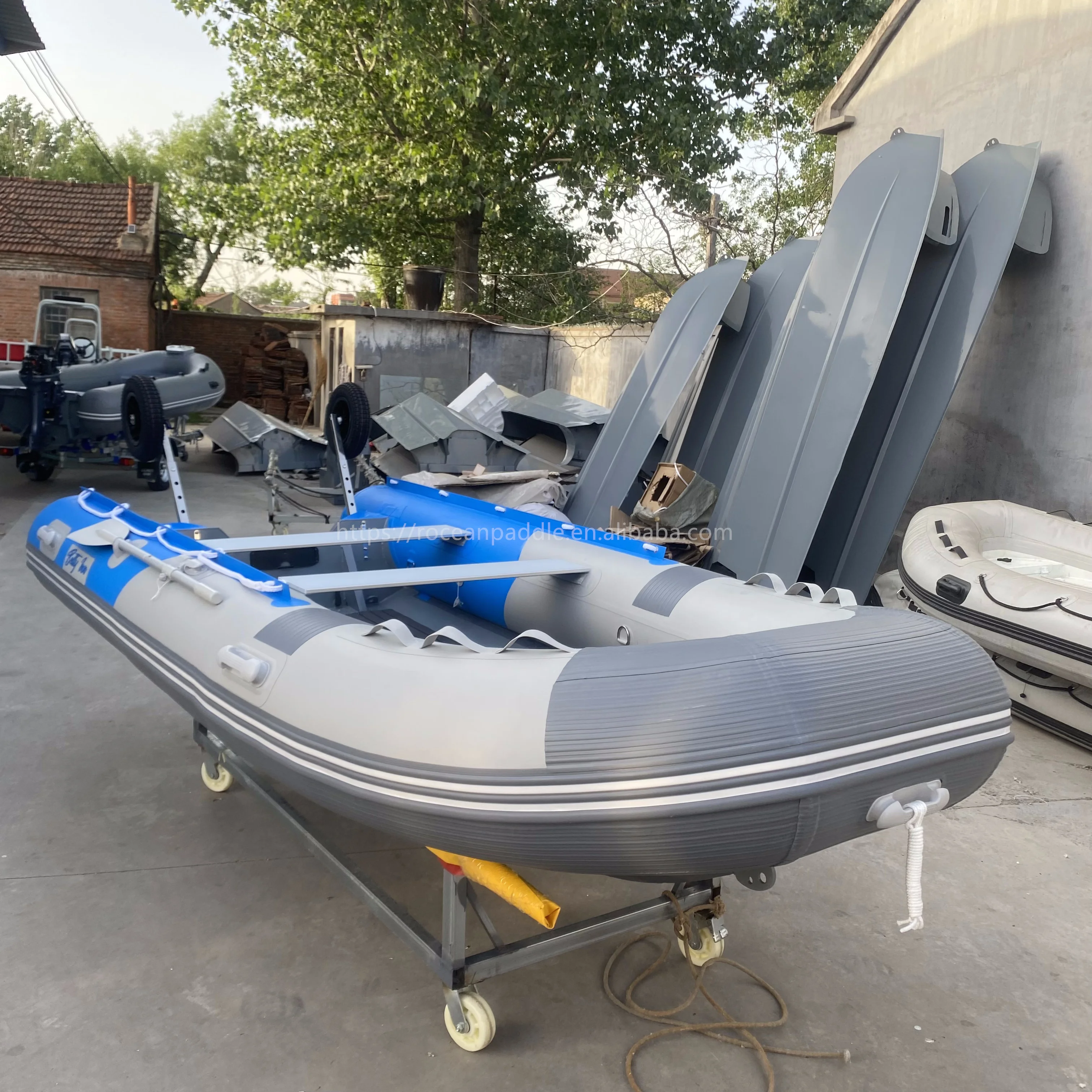 CE Aluminum Hull Rib 3.9m 4.3m 4.8m Hypalon PVC Inflatable Rescue Floor Rigid RIB Boat for Sale
