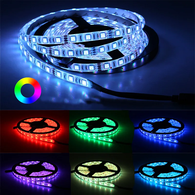 rgb led strip lights 5050 factory  direct selling 300leds 5meter  dc12v led tape light strip ribbon light ip20 not waterproof