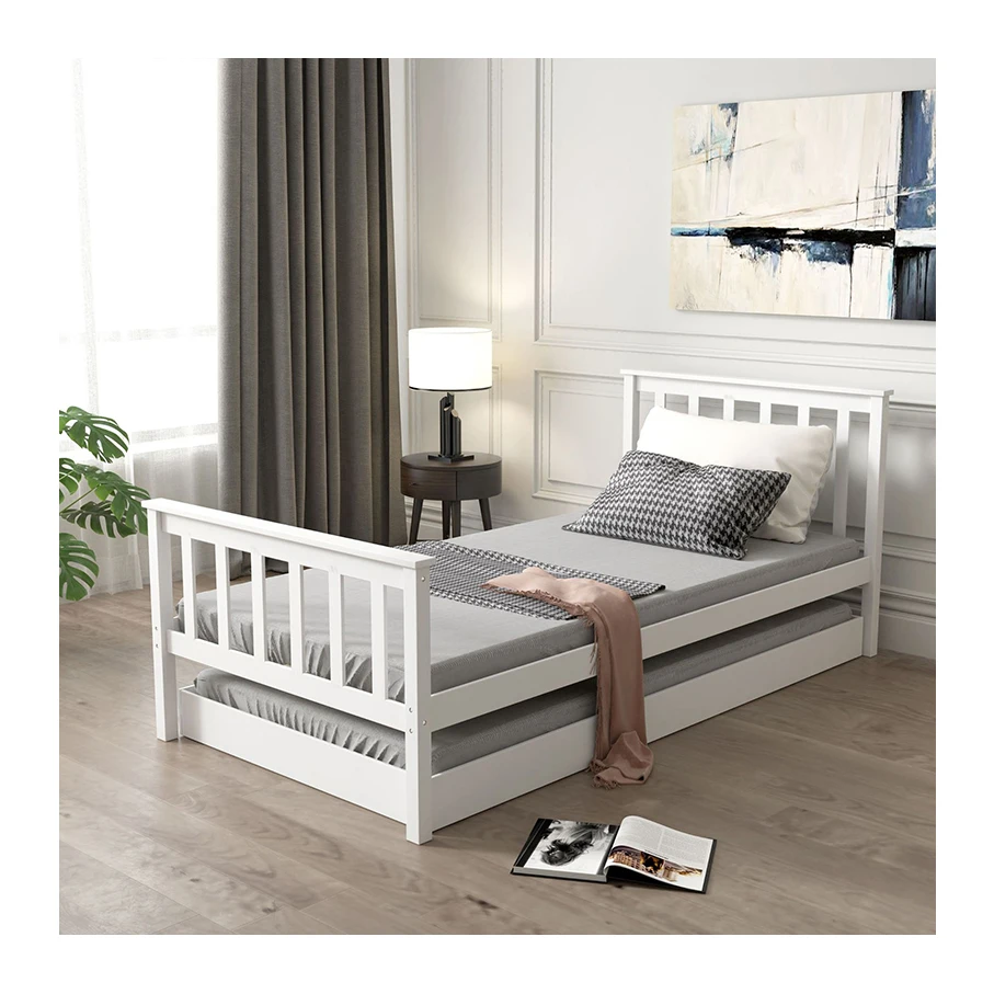 
Manufacturer Hot Sell Folding Wooden Kids Bed Adjustable Single Children Beds 