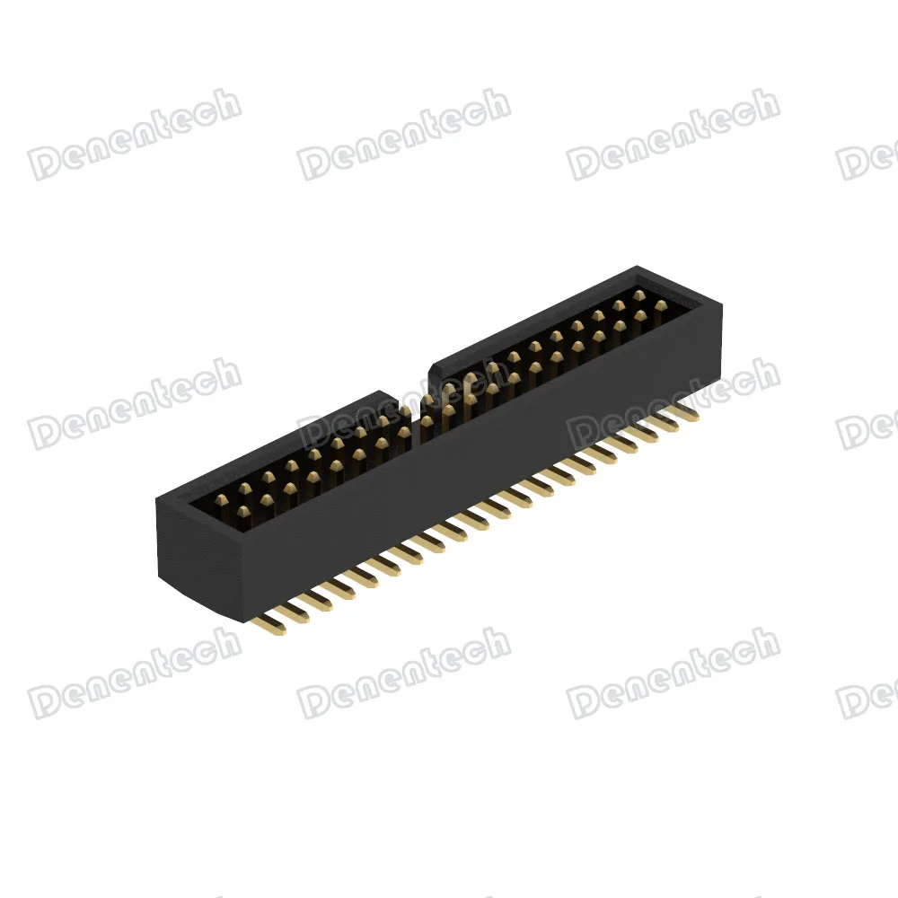 Denentech 1.27mm pitch Dual Row H3.85 SMD Box Header Connector With Peg